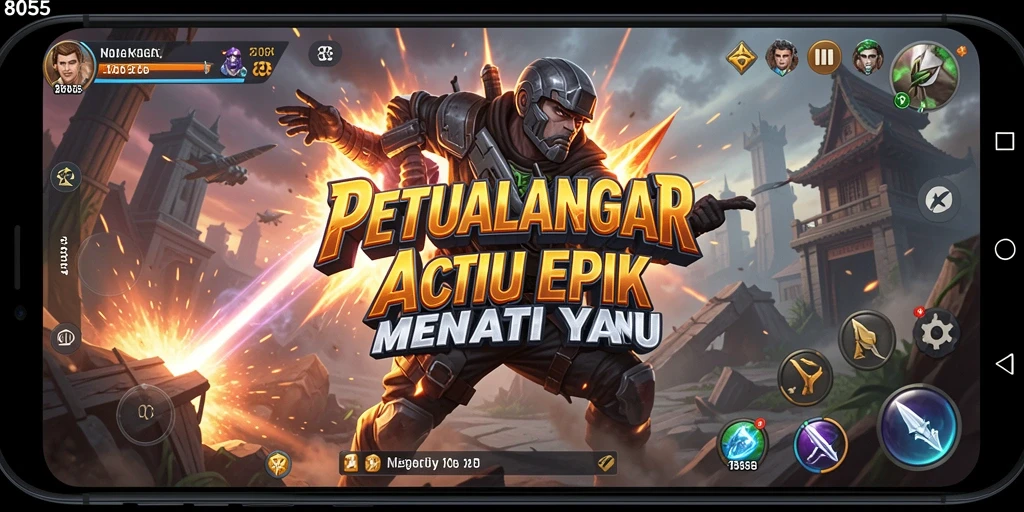 Tampilan gameplay intens dari 8055 yang menarik perhatian.