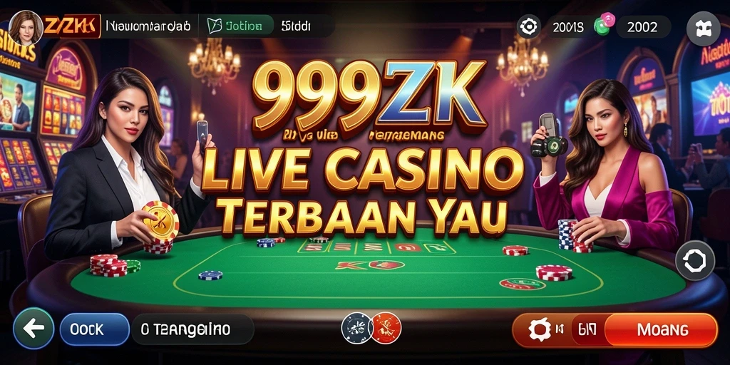 Tampilan gameplay Live Casino yang realistis di 999ZK.