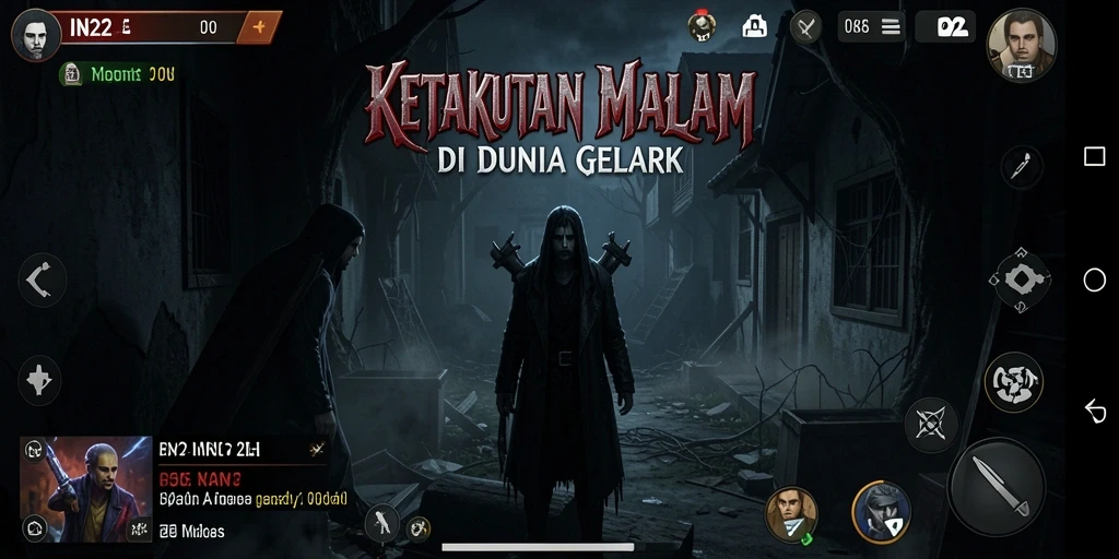 Screenshot IN22 menunjukkan momen menegangkan saat menghadapi makhluk gelap.