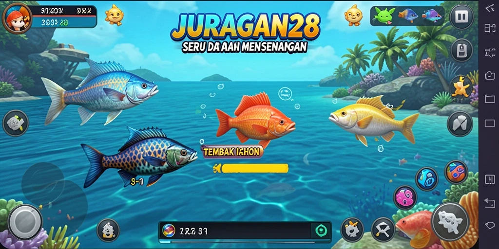 Tampilan screenshot JURAGAN28 menampilkan momen seru dalam Tembak Ikan.