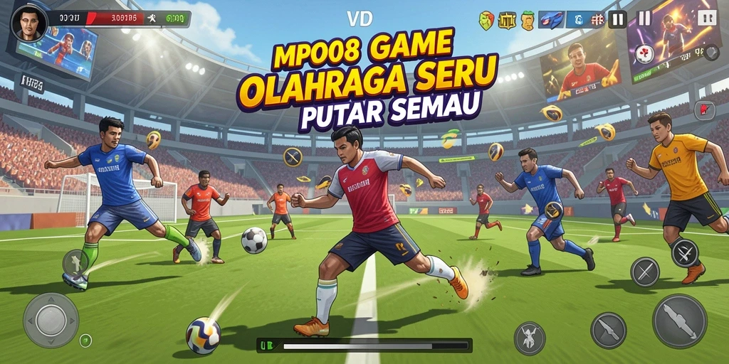 Gameplay MPO08 yang menampilkan aksi olahraga seru.