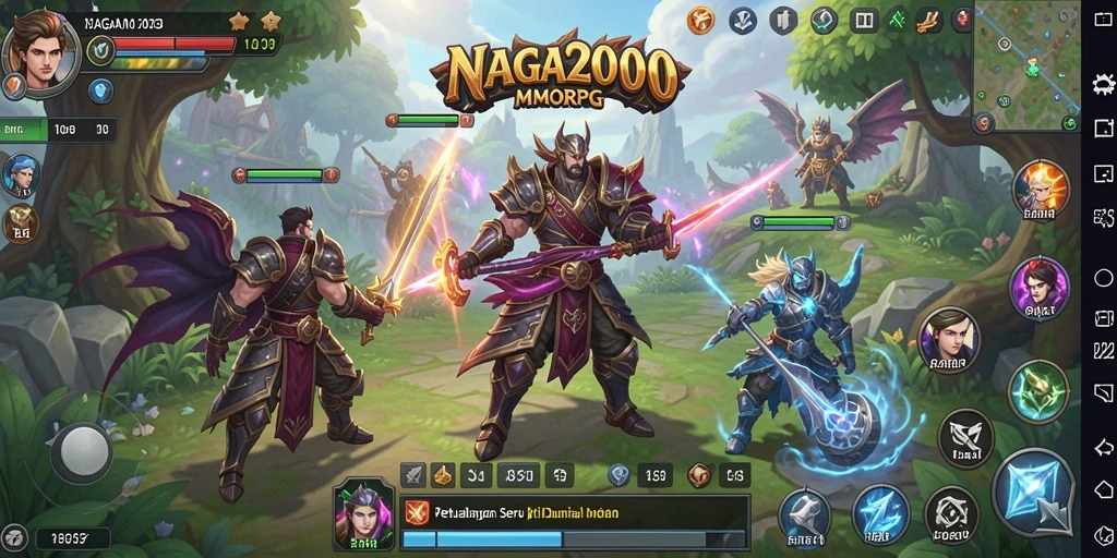 Screenshot gameplay NAGA2000 menampilkan aksi seru dalam petualangan MMORPG.