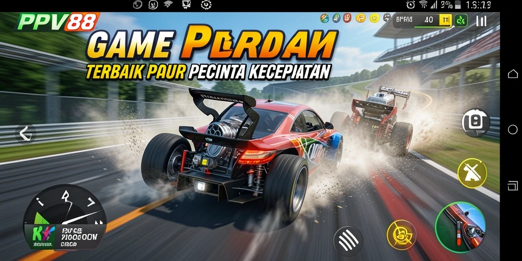 Screenshot menampilkan aksi balap mendebarkan di PPV88.
