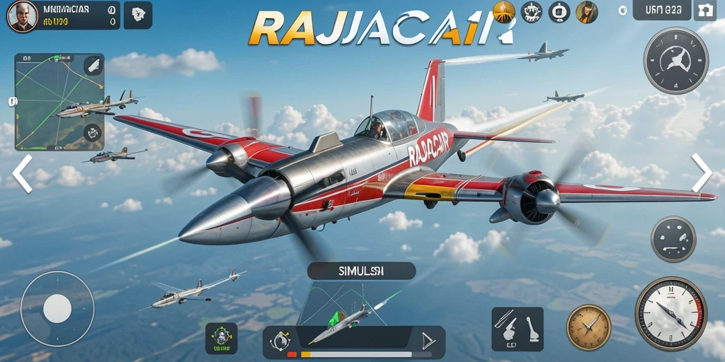 Tampilan gameplay RAJACAIR dengan aksi penerbangan yang mendebarkan.