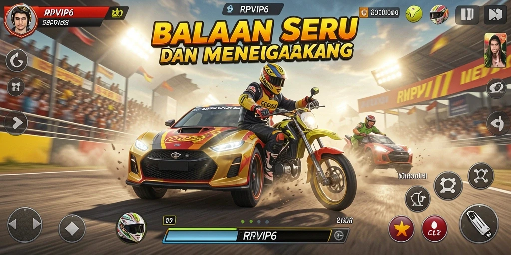 Tampilan seru balapan RPVIP6 dengan grafis memukau.